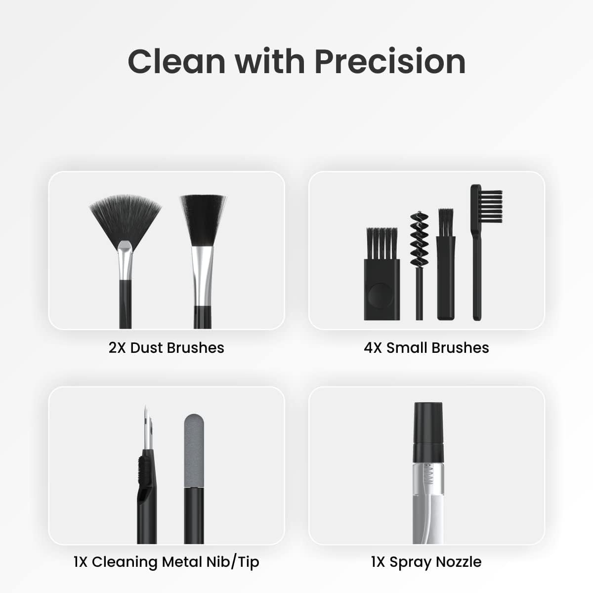 18 in 1 Multi-Purpose Electronic Gadget Cleaning Kit for Smartphones, Tablets, Laptops, Keyboards & Camera Lens | Portable Screen & Keyboard Cleaner with Brushes, Spray & Wipes