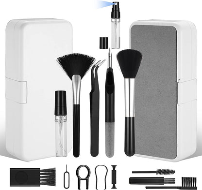 18 in 1 Multi-Purpose Electronic Gadget Cleaning Kit for Smartphones, Tablets, Laptops, Keyboards & Camera Lens | Portable Screen & Keyboard Cleaner with Brushes, Spray & Wipes